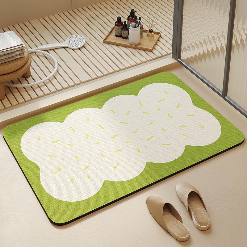Cream Wind Diatom Mud Floor Mat Bathroom Water-Absorbing Quick-Drying Floor Mat Household Bathroom Door Non-Slip Easy To Take Care Of Floor Mat