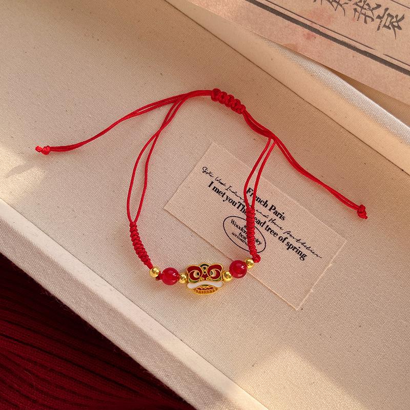 

Китайский Новый год Красный нить браслет для зодиакального года Радостный безопасный плетеный веревочный браслет Год Змеи 1 pcs