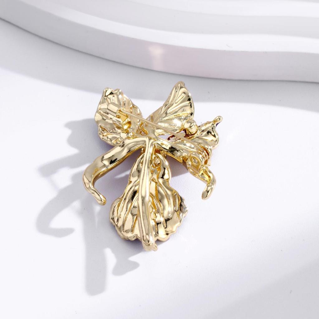 Elegant Iris Flower Brooch Pin With Alloy Finish For Women And Men