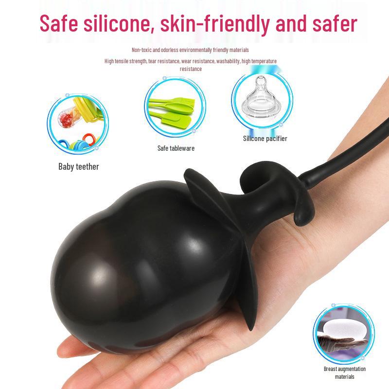Silicone Inflatable Anal Plug with Beads - Expanding Rear Dilator Sex Toy