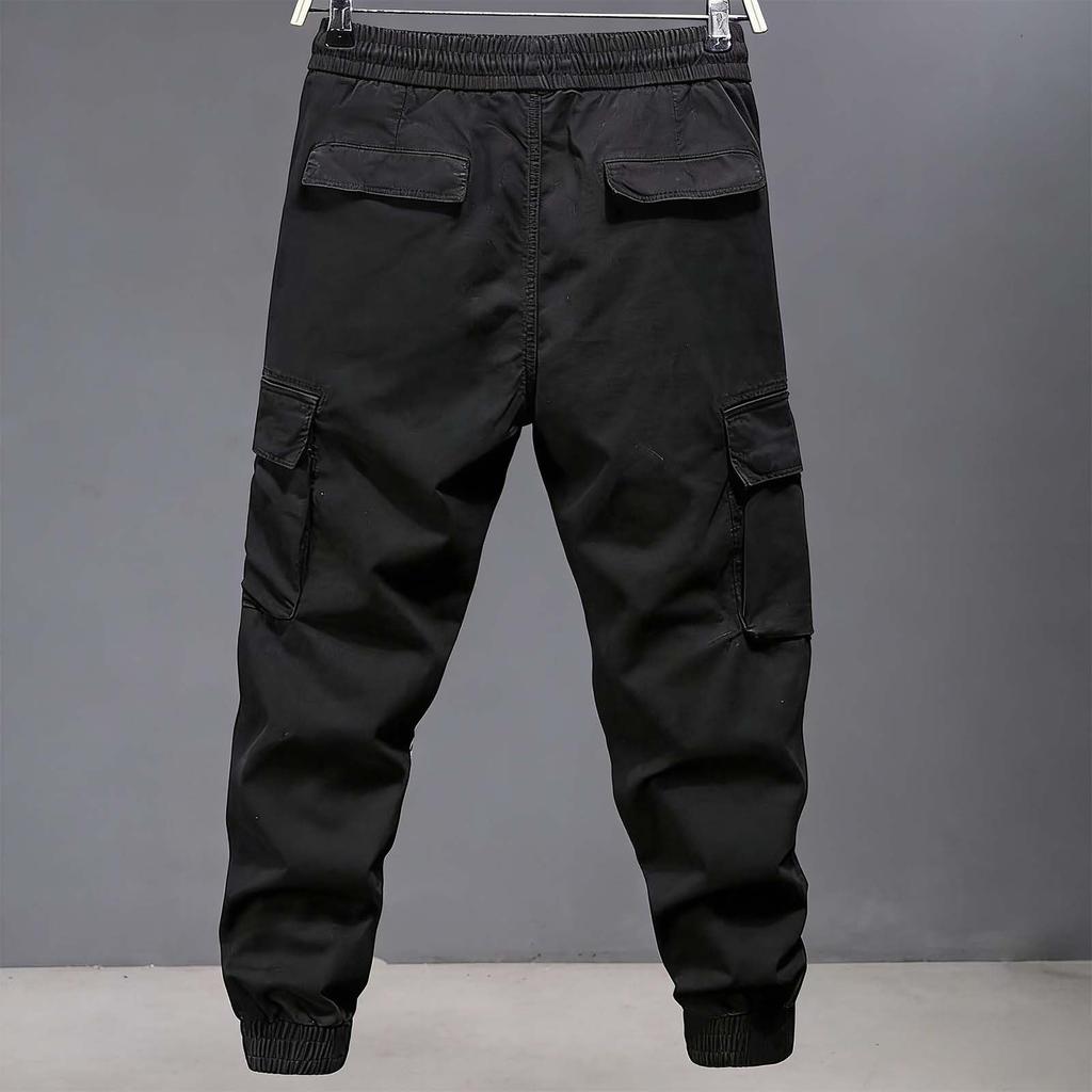 Men Loose Fit Elastic Waist Hiking Work Cargo Joggers For Outdoor Camping Fishing Multi Pocket