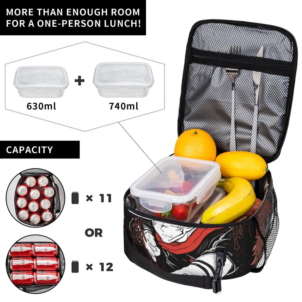 Anime Manga Itadori Insulated Lunch Bag Portable Jujutsus Kaisens Anime Reusable Cooler Bag Tote Lunch Box School  Outdoor