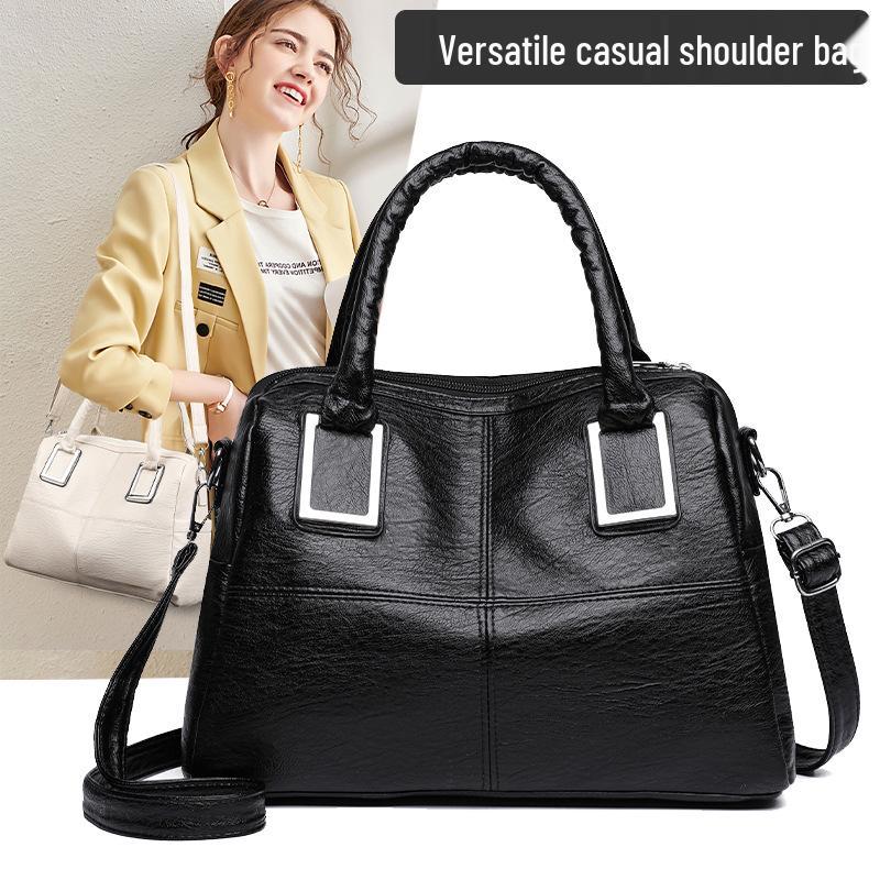 Women's Single-Shoulder Crossbody Bag: 2025 Style, Spacious Soft PU Leather, Mommy & Commuter Handbag.