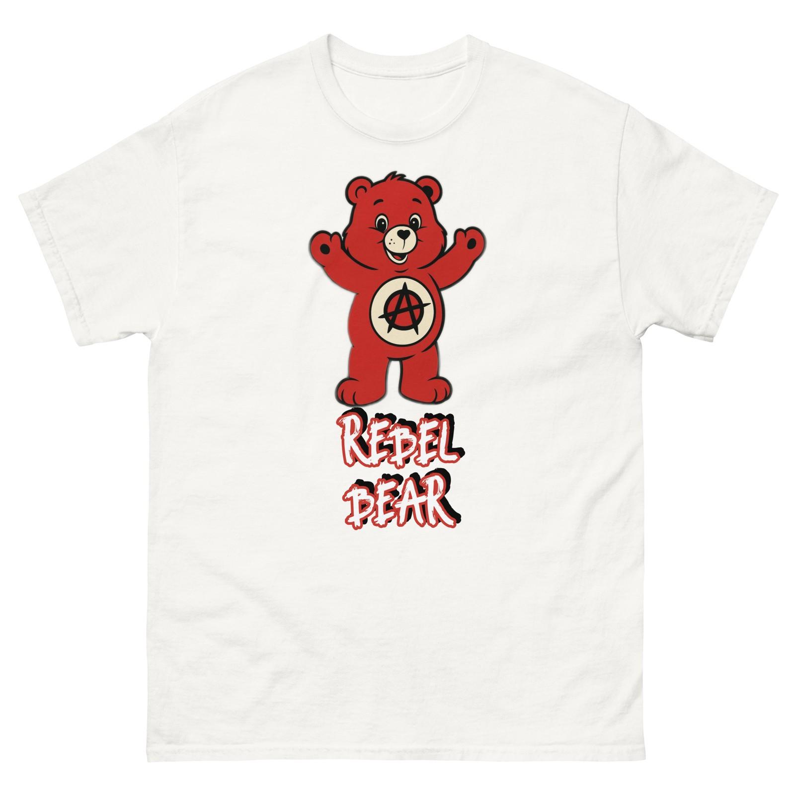 Unisex Rebel Bear Tee, Funny Care Bear T-Shirt Mens Womens Tees Top, Custom Care Bear Inspired Tee 4XL
