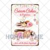 Food Dessert Sign Cake Donuts Hot Dog Metal Plaque Vintage Poster Decorative Restaurant Shop Cafe Wall Decoration Plates 20x30cm