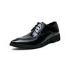 Leather shoes new breathable soft-soled glossy youth casual British pointed business inner height-increasing wedding shoes