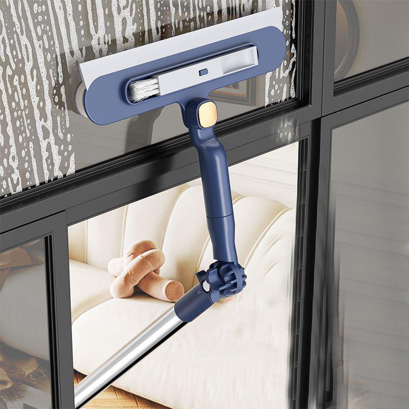 2-in-1 Adjustable Window Squeegee With Grooved Blade Durable Metal And Plastic Construction Ideal For Cleaning Shower Windows In