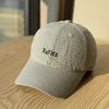Spring and summer ins small fresh casual letter embroidered plaid soft top baseball cap men and women versatile face cap