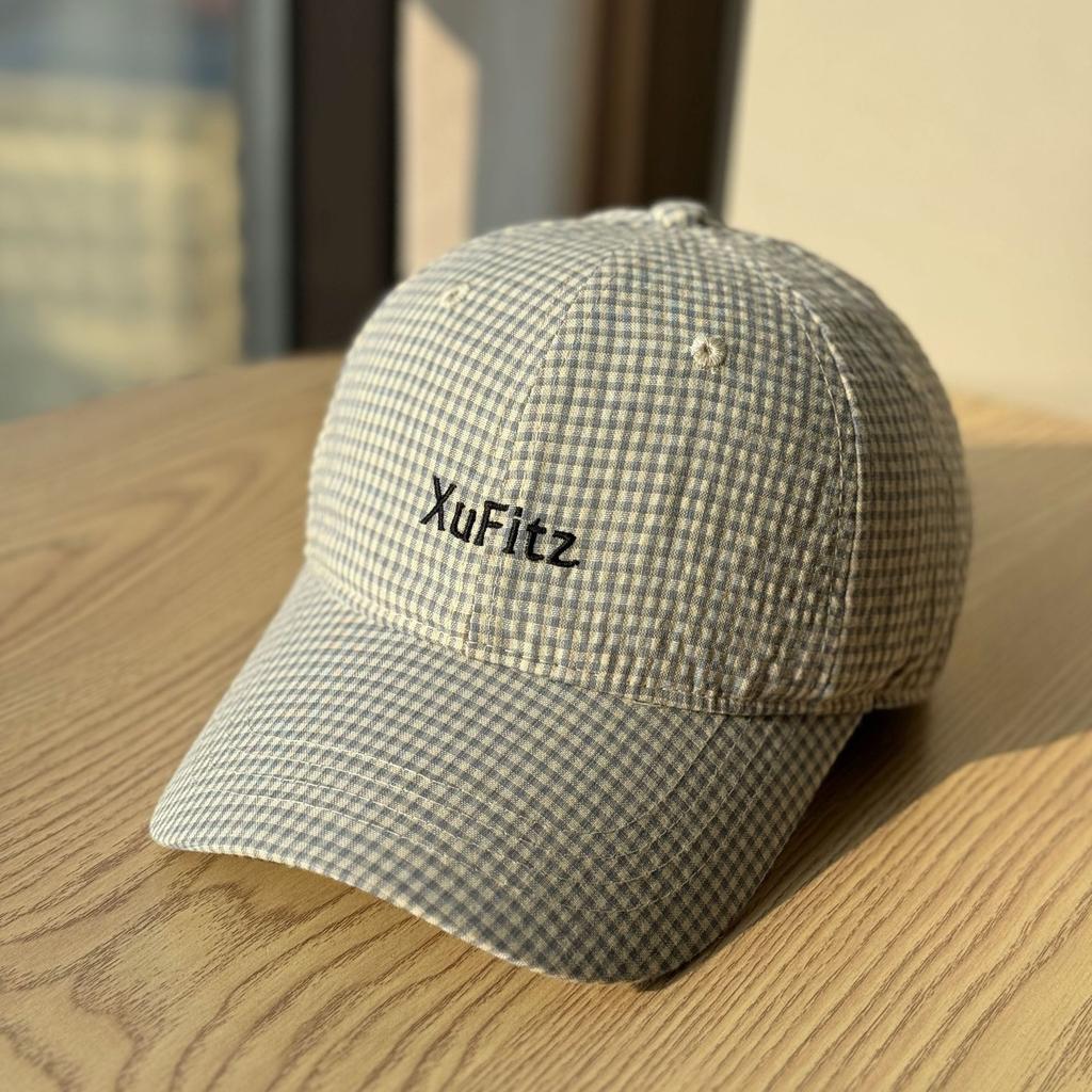 Spring and summer ins small fresh casual letter embroidered plaid soft top baseball cap men and women versatile face cap