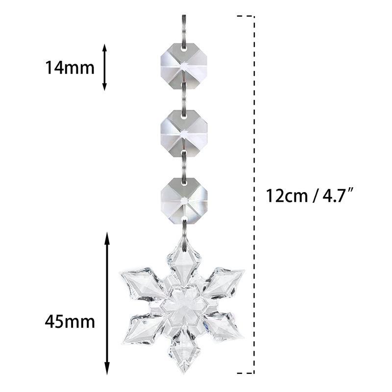 30-Piece DIY Acrylic Crystal Snowflake Ornaments for Christmas Trees and Weddings