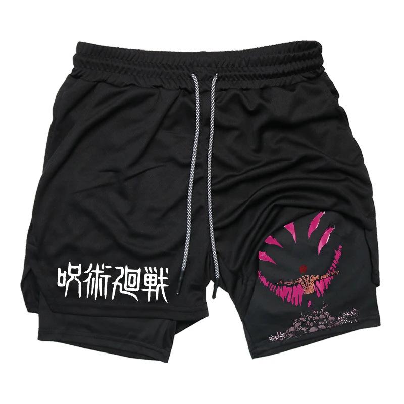 Double-Layer Digital Print Sports Shorts for Adults - Casual Fitness Apparel