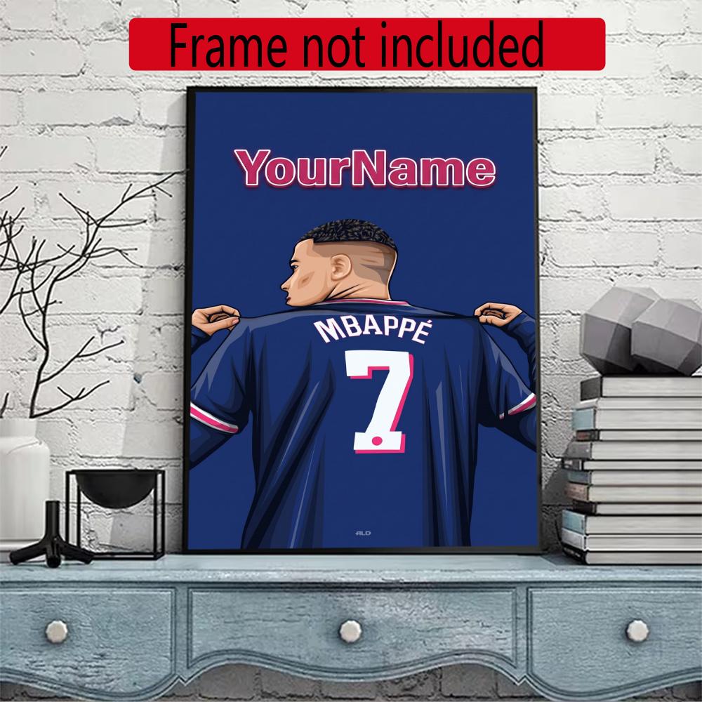 Mbappe Customize Your Name Diamond Painting Round Diamond Diy Frameless Holiday Artwork Suitable For Home Office Wall Decoration
