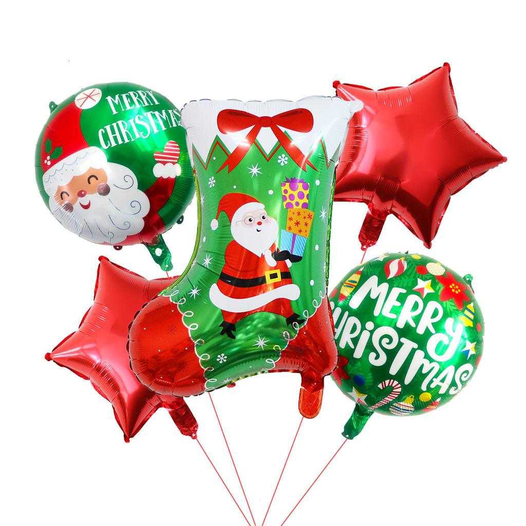 Christmas Balloon Set Christmas Tree Old Man Gingerbread Man Snowman Aluminum Film Balloon Cloth Venue Decoration