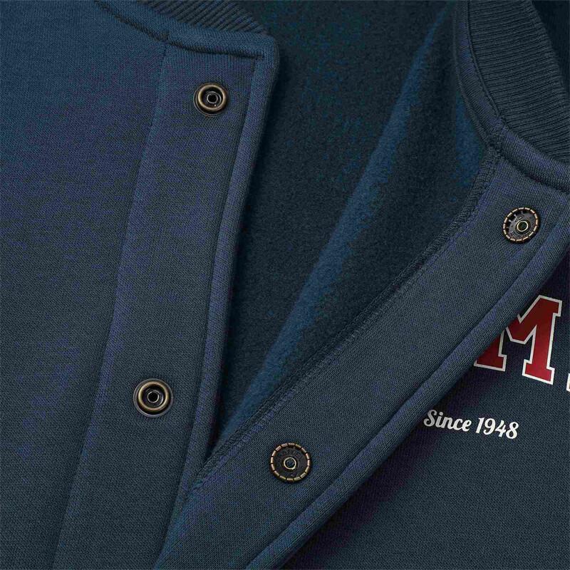 Puma Pánská baseballová bunda Varsity Track Vintage Casual s nápisem, jednořadá, s dlouhým rukávem, tmavě modrá 679341-16