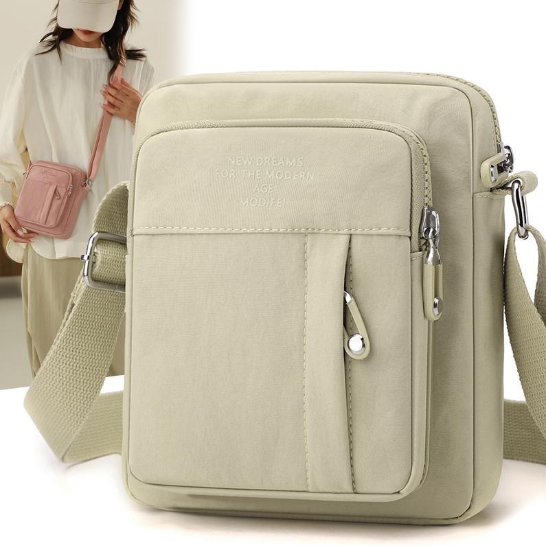 Mobile Phone Bag Women'S Mini Travel Crossbody Bag Daily Multi-Layer Zipper Purse Casual Outdoor Travel Nylon Bag