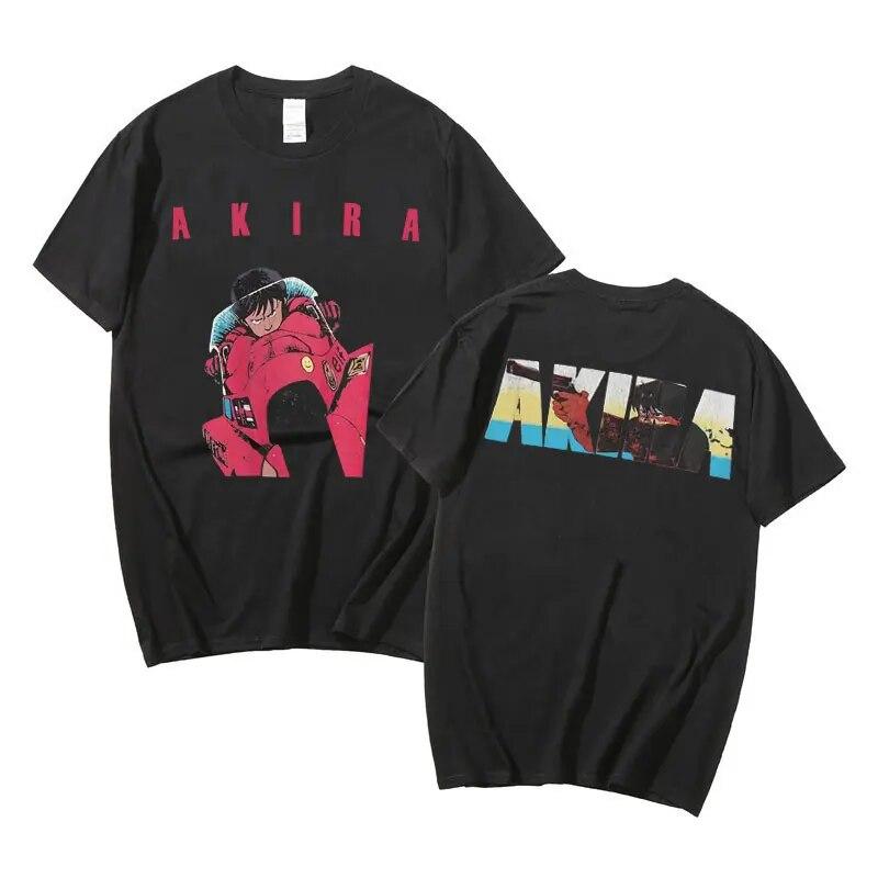 90s Action Sci-fi Anime Akira Double Sided Graphic Print Tshirt Unisex Women Fashion Streetwear Oversize Hip Hop Tees Short Sleeve