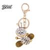 Wear-resistant Keychain Sparkling Rhinestone Bee Cute Animal Key Ring Bag