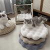 Puppy Nest Mat Warm Cat Nest Non-Slip Fleece Dog Sleeping Pad Soft Round Cat Floor Mat Pet Accessories