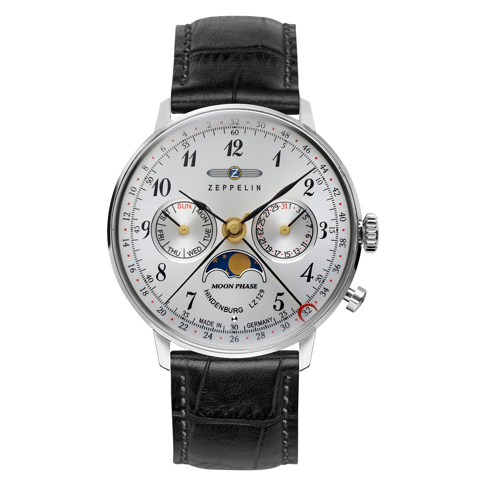 

Повсякденний годинник LZ129 Hindenburg Moon Phase Black [Цеппелін] 7037-1 Жіночий [Артикул]