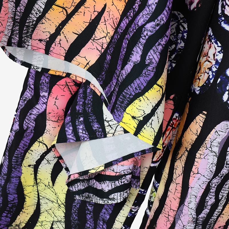 Oversized dame sett Halv erm Trykk Uregelmessig bluse og Lange bukser drakter