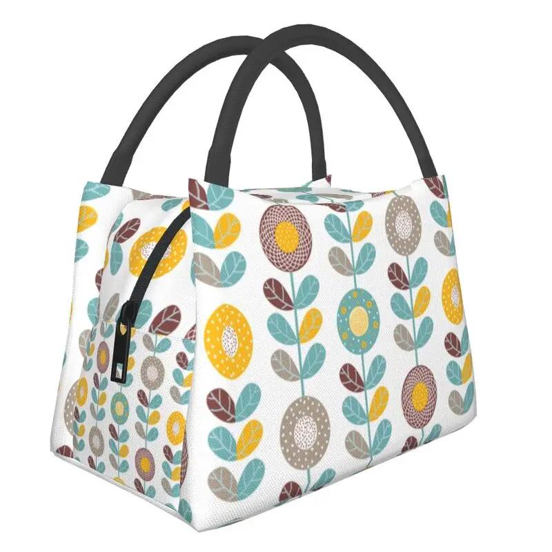 Orla Kiely Abstract Multi Stem Insulated Lunch Tote Bag for Mid Century Scandinavian Geometric Cooler Thermal Food Lunch Box