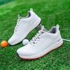 Men’s Golf Shoes Breathable Leather Golf Sneakers Non-slip Spikeless Golf Trainers Outdoor Sports Lace-up Golf Training Shoes