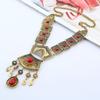 Style Simulation Ethnic Gemstone Decoration Women Metal Necklace With Tassel