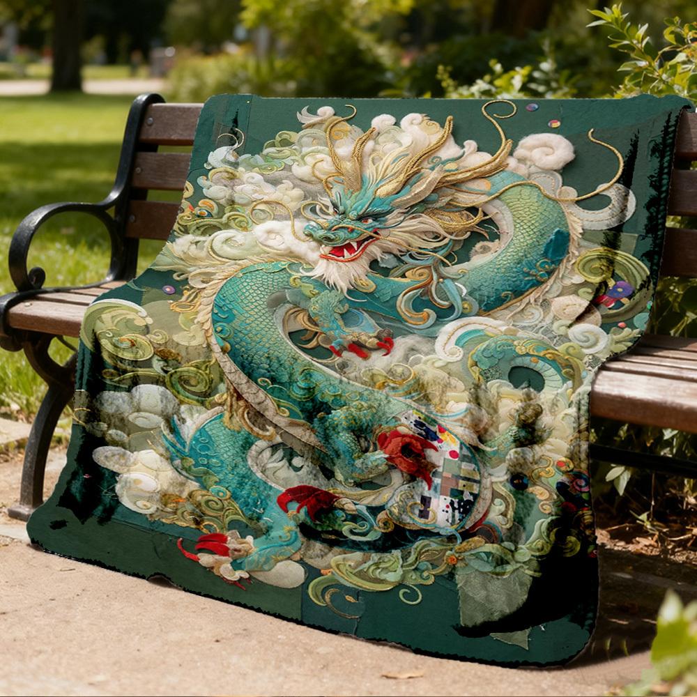 1pc Dragon ArtworkOutdoor Blanket, Soft And Comfortable Blanket, Casual Warm Outdoor Blanket, Good Birthday Gift Yy260328095