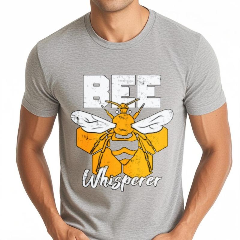 Cheap Tshirt Breathable Tee Travel Man Oneck t shirt Black Bee Whisperer With Honeycomb Background Fashionable For him Tshirt