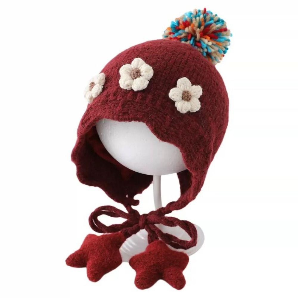 Windproof Baby Earflap Hat Thick Knitted Children Cap Comfort Toddler Bonnet Daily