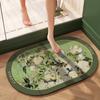 Oil Painting Luxury Soft Technology Velvet Mat Bathroom Moisture-wicking Easy Dry Non-slip Mat Bathroom Door Mat