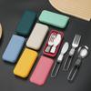 304 Stainless Steel Folding Cutlery Set Knife Fork Spoon Portable For Outdoor Picnics Camping Back To School Student Cutlery Box