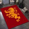 Multiple Sizes Red Background Yellow Lion Emblem Carpet for Living Room Bedroom Sofa Home Decor Rus Non-slip Floor Mat