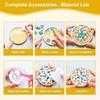 4pcs DIY Glass Mosaic Tiles for Crafts, Mixed Color Mosaic Kits with Wooden Coaster for Adults, Mosaic Crafts Materials