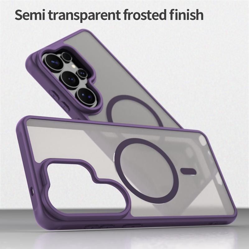 

For Samsung Galaxy S26 Ultra Case Semi-Transparent Frosted Matte PC+TPU Anti-fingerprint Translucent Cover for Galaxy S26 Ultra Galaxy S26+