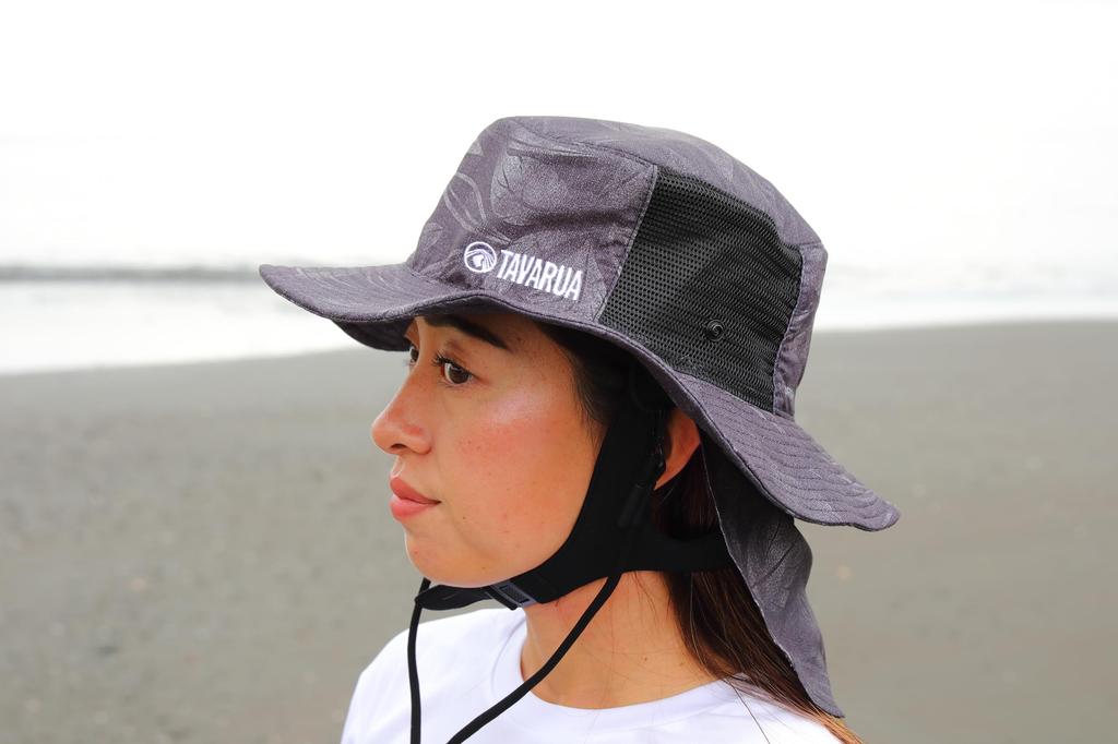 [Tabarua] Solhatt Surfhatt UPF50+ Unisex Bred brem UV-beskyttelse Solskjerm TM1006 (LEAF VINTAGE, 61cm)