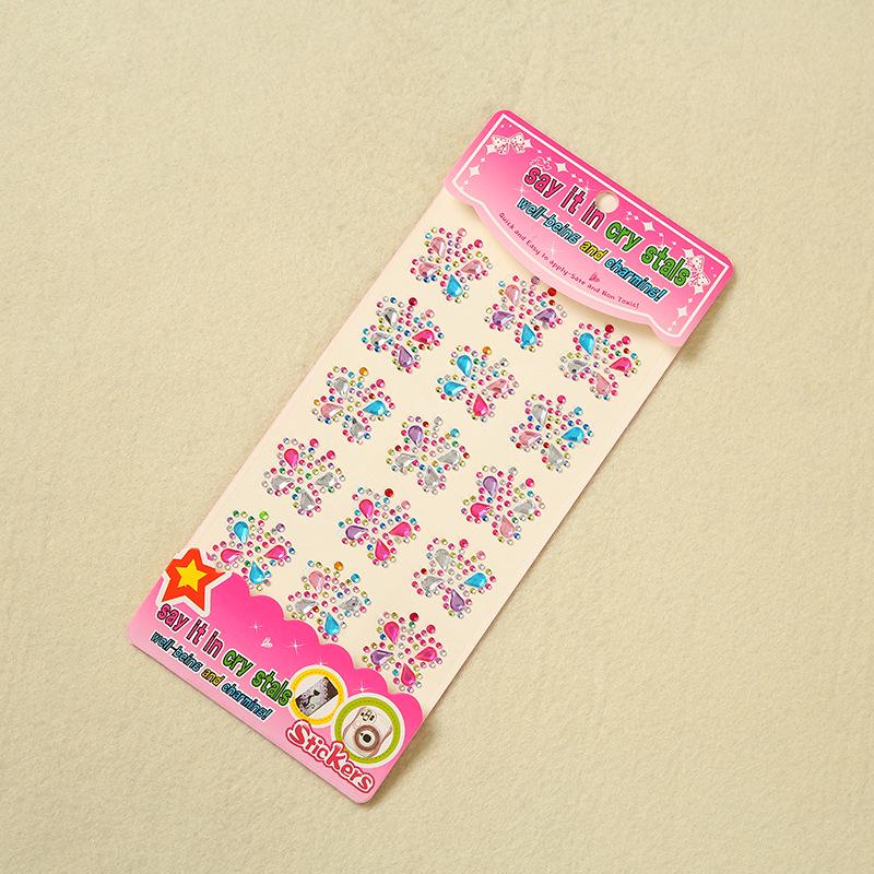 Children's 3D Crystal Gem Cartoon Stickers: Shiny Princess Rewards & Educational Stationery