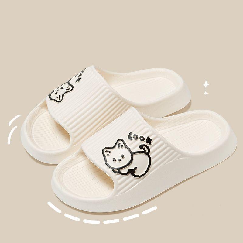 2025 Summer Women Slippers Bath Platform Non-Slip Home Cat Cartoon Flip Flops Beach Sandals Ladies Slides Indoor Zapatillas
