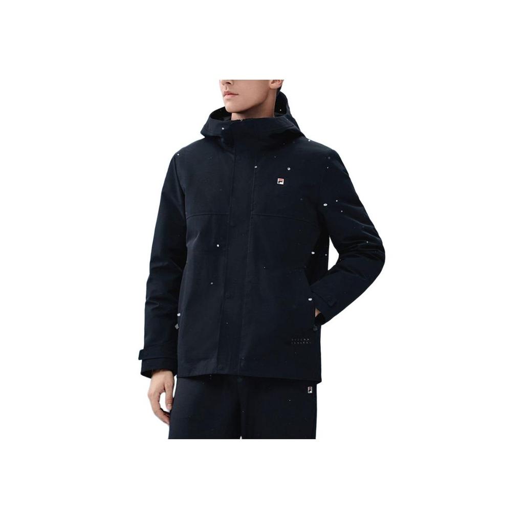 Fila Casual Lightweight Solid Color Woven Two-Piece Down Jacket Men Outerwear Legendary-Blue F11M241904F-NV