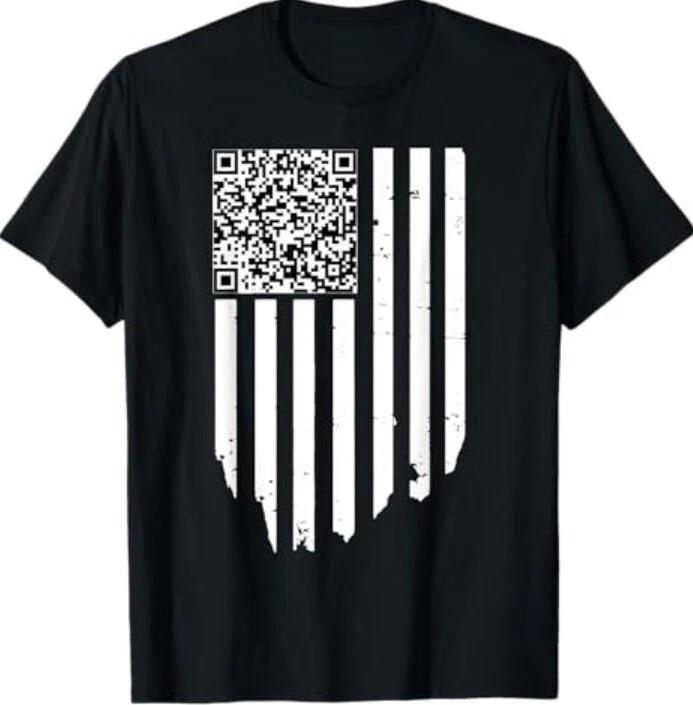 Funny QR President Trump Dance Code 100% Cotton T-shirt Mens Tees Top XL
