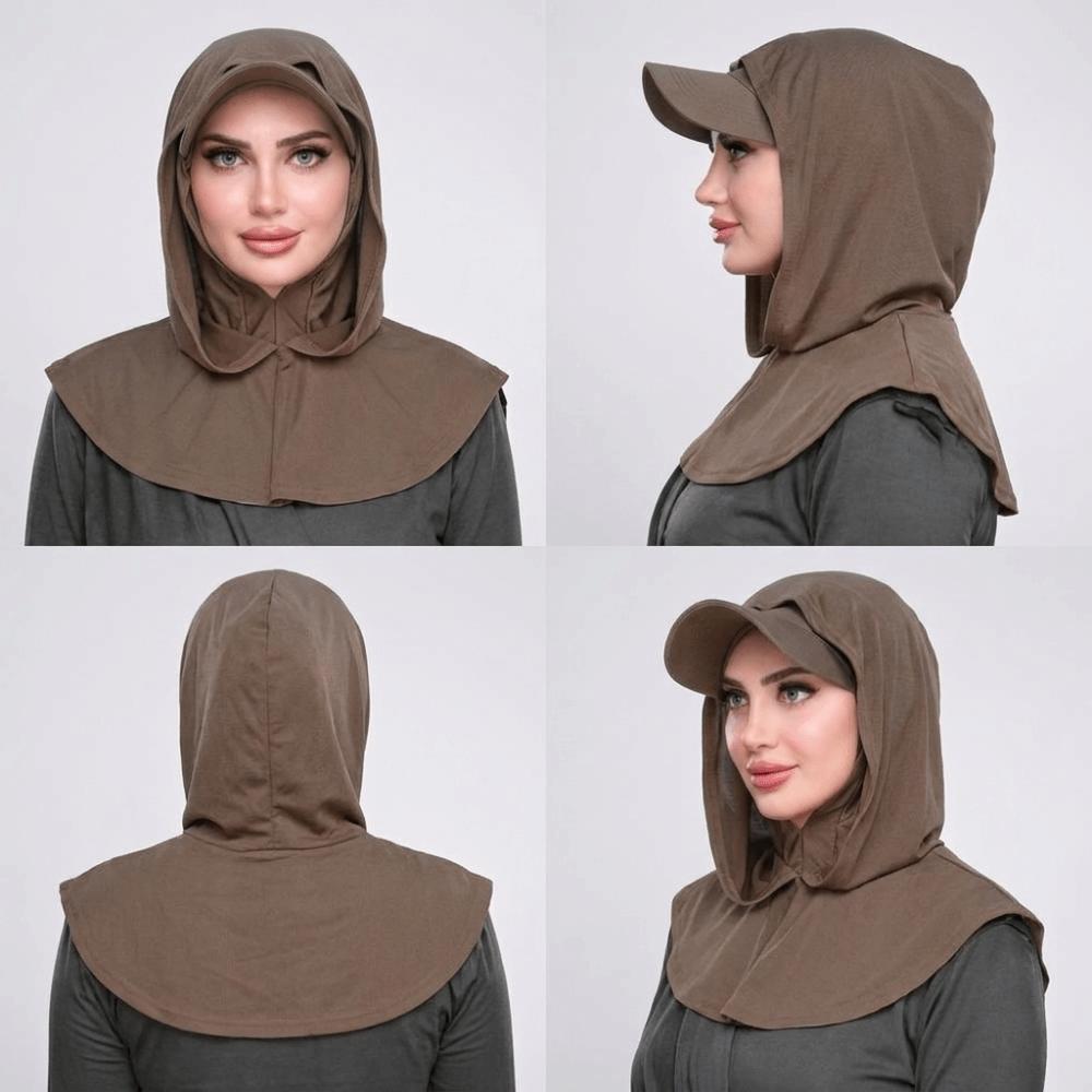Sun Protection Headscarf Hat Wide Brim Hijab Baseball Cap Sun Hat with Hood Motorcycle Sports