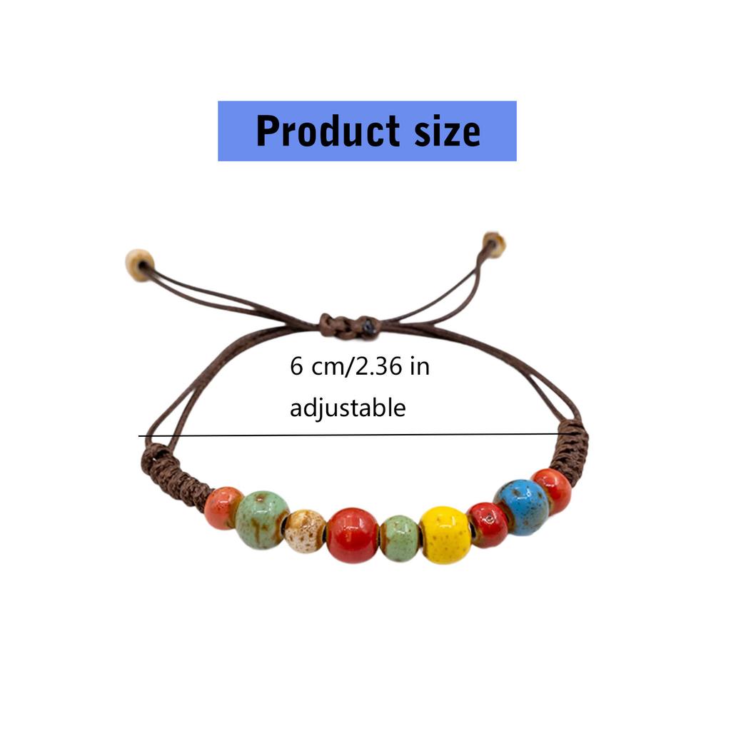 Elegant Ceramic Bead Bracelet Handmade Craft Supplies Stylish Wristband Handwoven Adjustable Unisex Jewelry Accessory