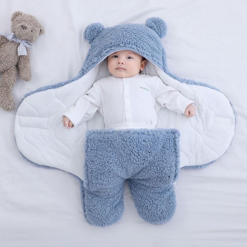 Thicken Newborn Swaddle Wrap Warm Baby Blanket Bedding Newborn Baby Sleeping Bag  0-3 Months Baby