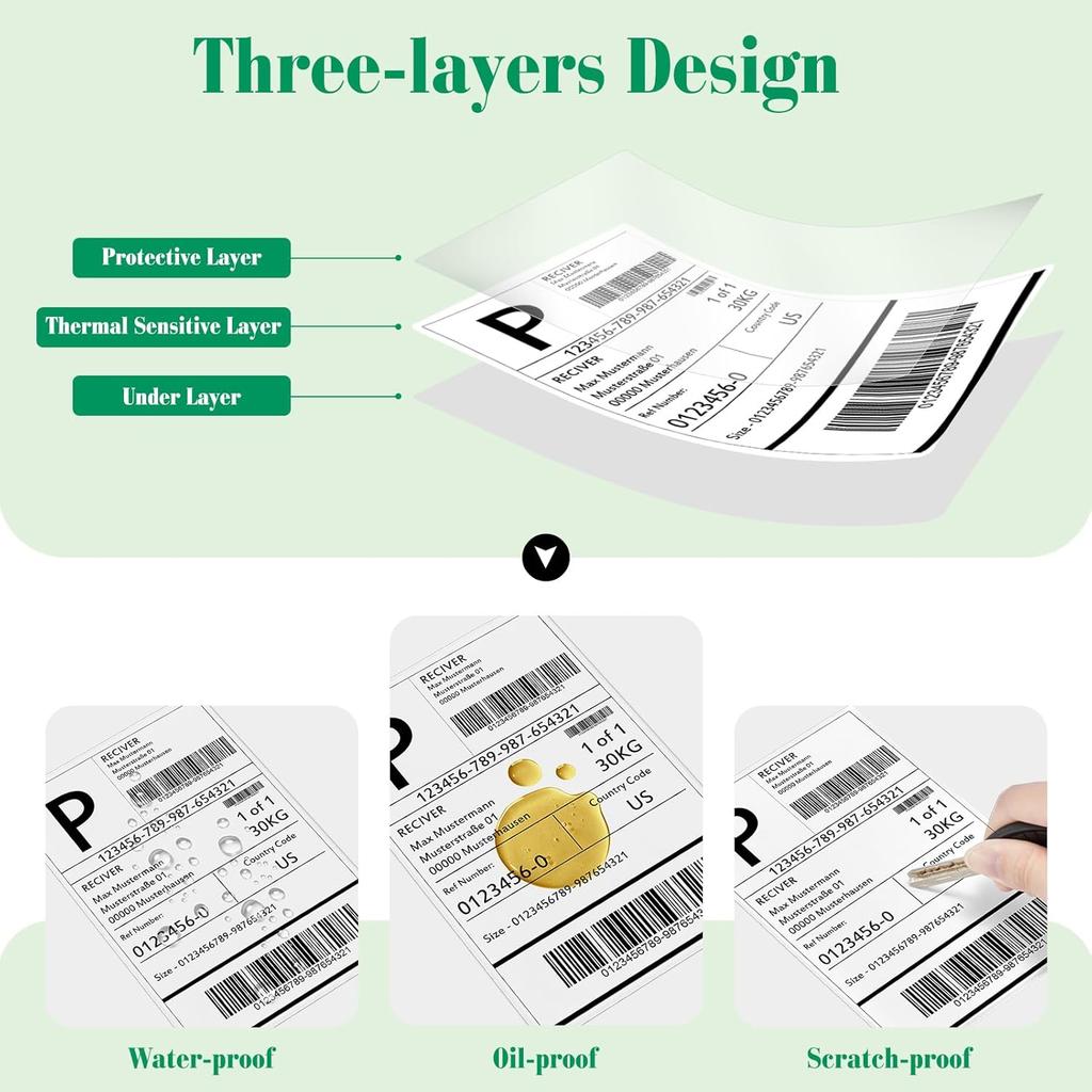 METRONIC Thermal Labels 4x6 200 Labels Fanfold Direct Shipping Label with Perforated and Strong Adhesive Mailing Stickers Paper Thermal Printer