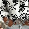 Ladies' loose printed shirt, perfect gift for festivals, fashionable women's clothing, suitable for outdoor gatherings