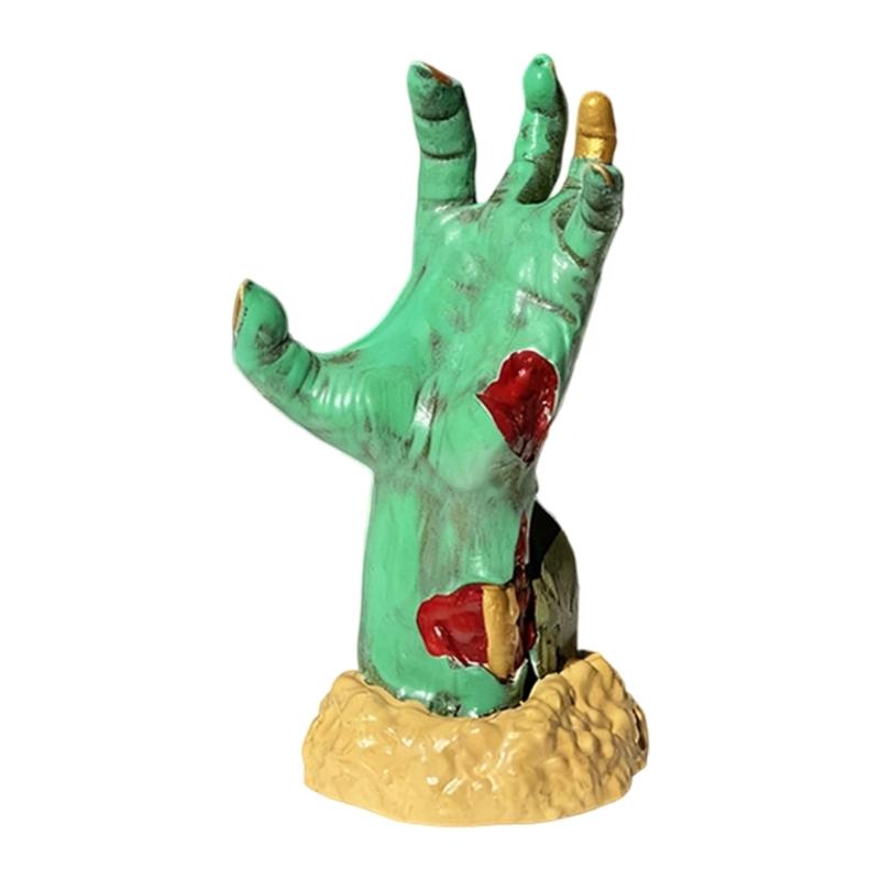 

Horror Hand Sculpture Storage Holder Stand for Jewelry Keychains and as Mobile Phone Stand Practical Desktop Solution зелений