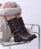 SAINTSATIN Varke Cowhide Folding Buckle Mid-Calf Boots 2 Colors (5Cm/8Cm)
