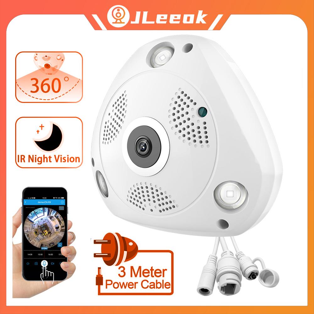 

Jleeok V380 Wireless 1080P WIFI 360° Wide Angel Motion Detection Fish Eye IP Surveillence Camera Home Securtiy IR Cam CCTV