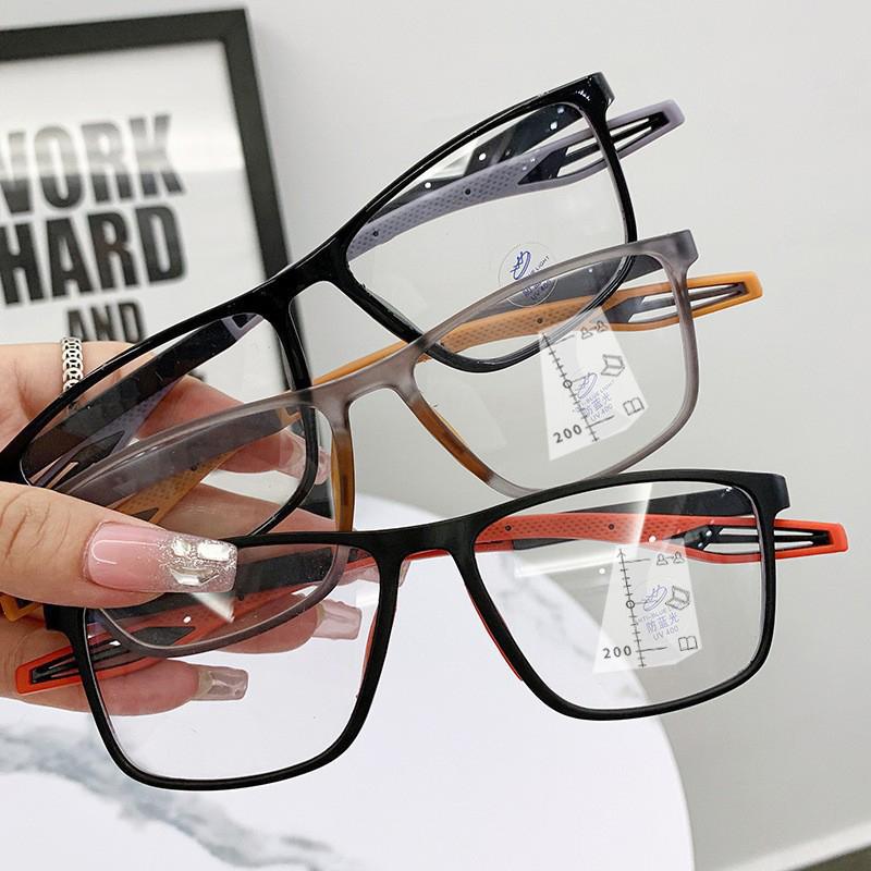 

Retro Square Frame Progressive Multi-focus Reading Glasses Women Men Anti-blue Light Far and Near Dual-use Presbyopic Eyeglasses