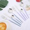 24Pcs Cute Colorful Cutlery Set Mirror Dinnenrware Set Stainless Steel Family Flatware Dinner Knife Fork Spoon Home Best Gift Festival Party
